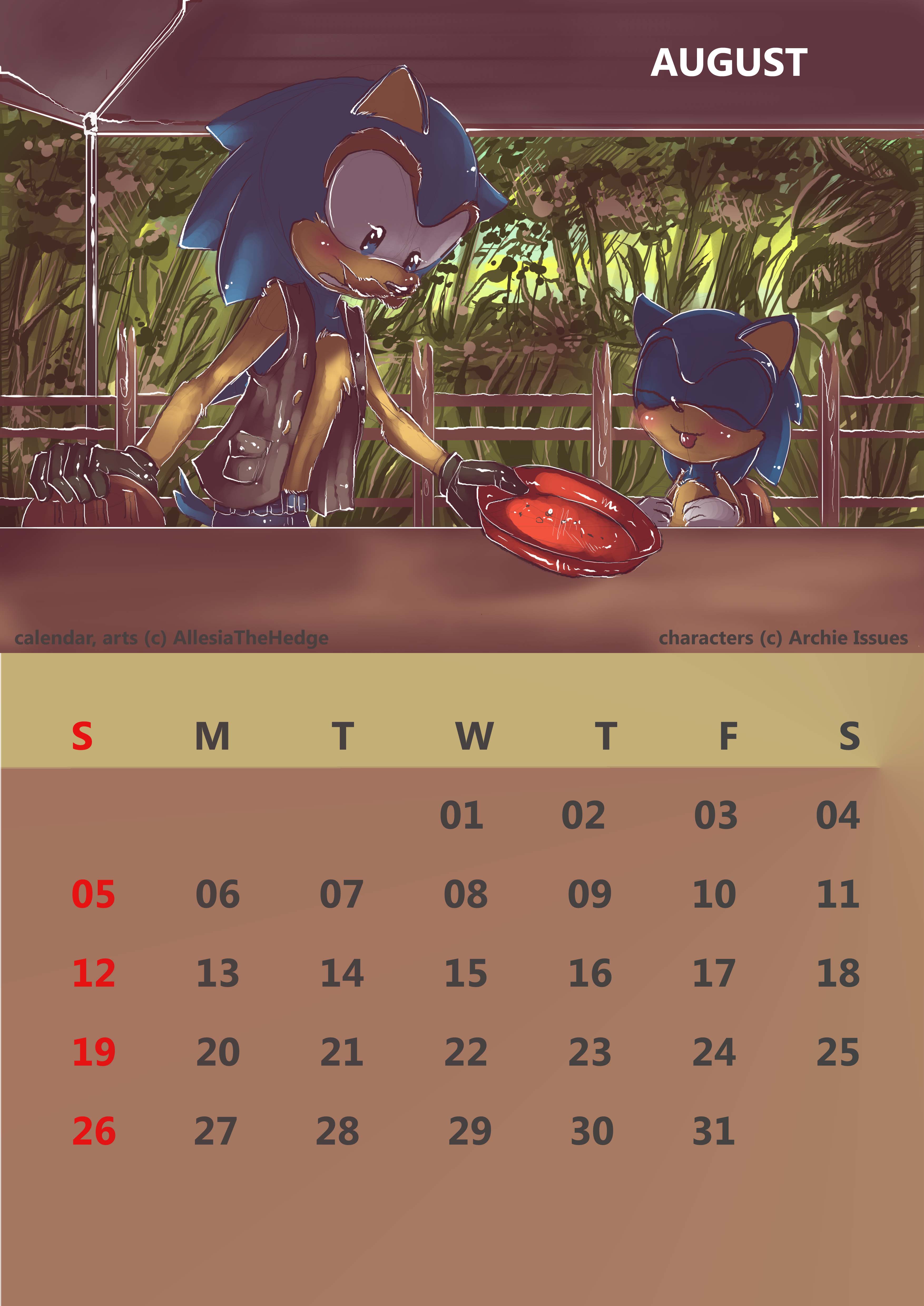 Calendario 2012 estilo anime de Sonic - Mil Recursos