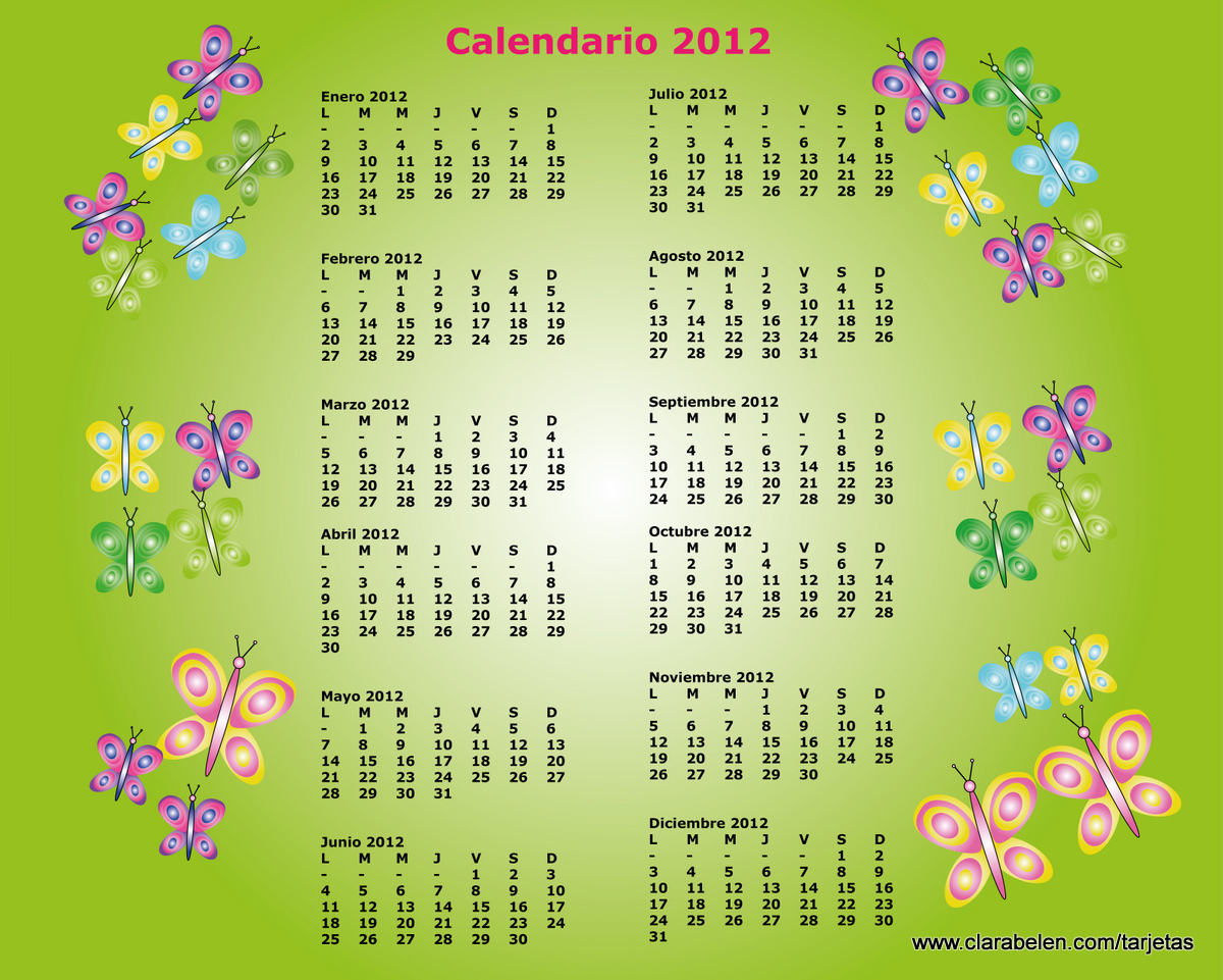 Calendarios 2012 Para Coleccionar E Imprimir Mil Recursos