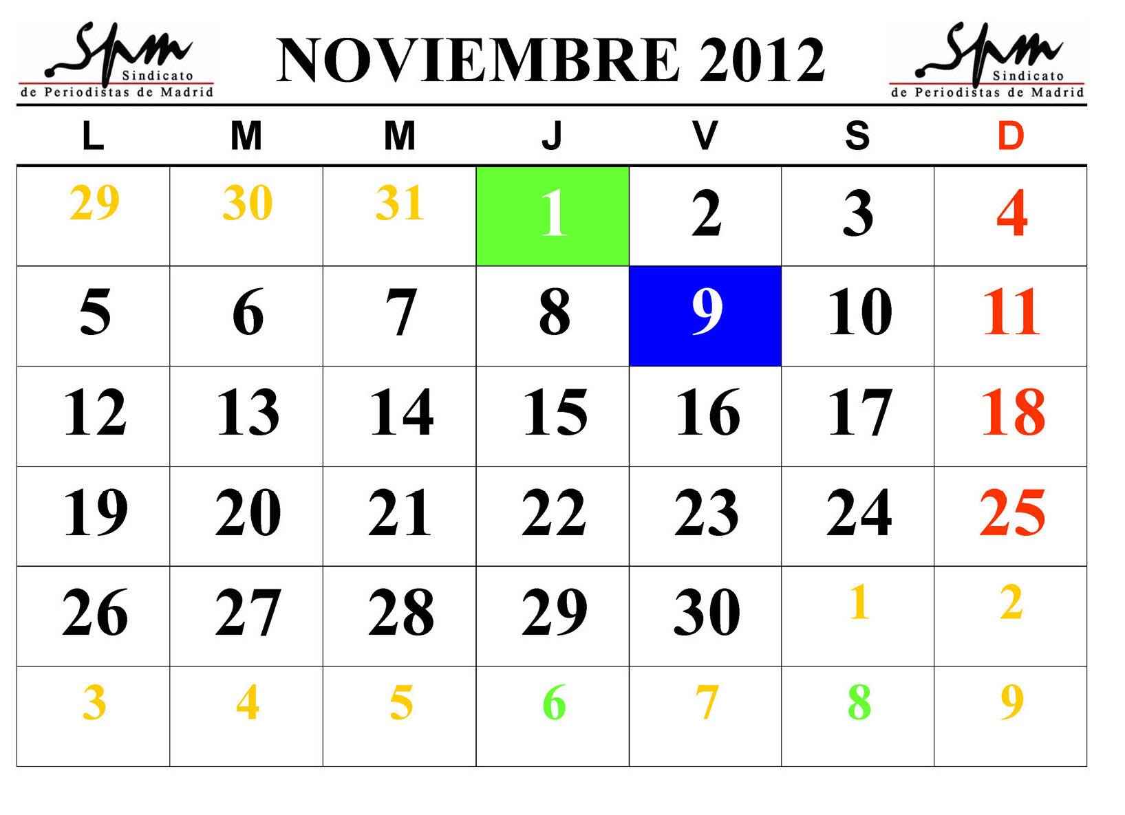 Calendarios De Noviembre Del 2012 Para Coleccionar Mil Recursos