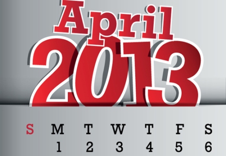 1 Calendarios de abril del 2013 muchos colores funny
