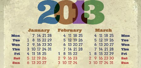 Calendarios 2013 modernos y elegantes