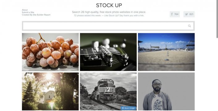 Stock up indexa alrededor de 14.000 fotos de 28 bancos de imágenes libres de autor. 