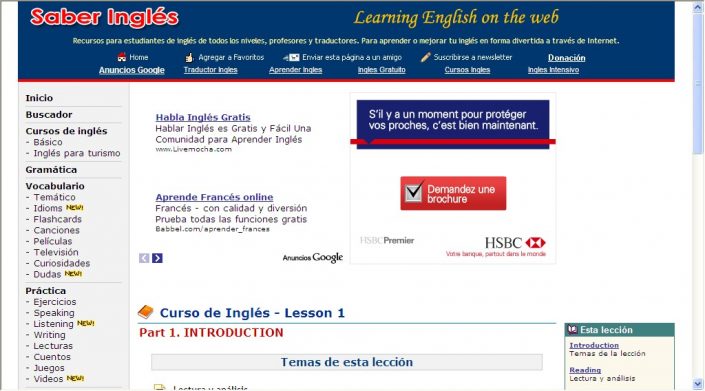 Sitio web en español muy útil para para el aprendizaje y la práctica del inglés.