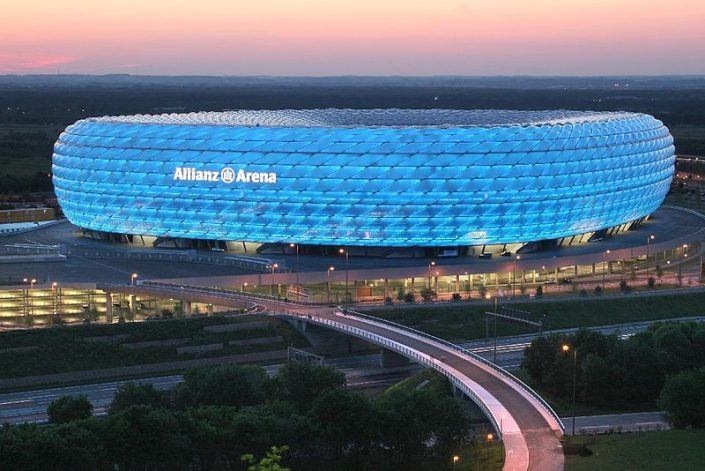 El estadio Allianz Arena de la ciudad de Munich en Alemania