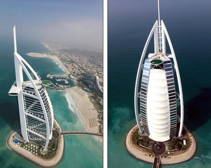 El majestuoso hotel con forma de vela Burj Al Arab