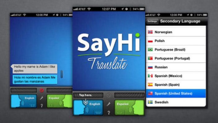 SayHi traduce frases y conversaciones en más de 100 idiomas.